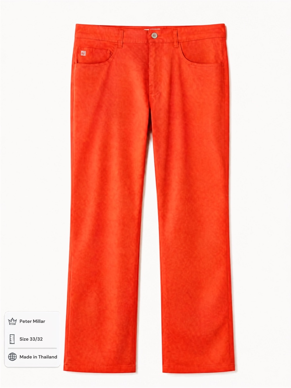 Peter Millar Orange Straight-Leg Chinos